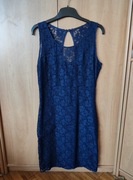 Vubu Sukienka dopasowana granatowa z koronką koronkowa r. M 