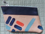 S*Gerth ręczenie malowana skórzana portmonetka skóra naturalna beżowa