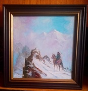 "OPOWIEŚĆ ZE SNU"- OBRAZ OLEJNY NA PŁÓTNIE 38x38