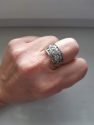 Pierścionek obrączka srebro 925 cyrkonie