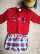 Świąteczny zestaw sweterek i spodenki 