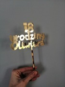 Topper zlota plexi lustrzana dowolny tekst