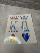 Naklejka winylowa srebrna król królowa brokatowa wodoodporna