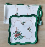 Elegancki zestaw wiosenny serwetki z obrusem kwiaty