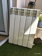 Grzejnik aluminiowy, 5 żeberek, 10 bar + głowica 