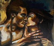 Młoda sztuka, ręcznie malowany obraz w ramie, 60x70cm