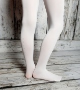 Gładkie białe rajstopy 116/122 cyrkonie linia 