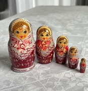 Matrioszka oryginalna S.Posad lalka drewno 5 el.ręcznie malowana ZSRR Rosja