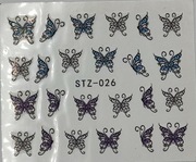 Naklejki wodne na paznokcie motyle STZ026