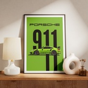 Porsche 911 GT3 RS plakat, obraz samochodowy, hot wheels