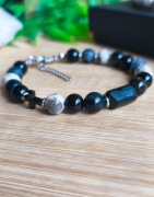 Bransoletka męska z krzyżykiem - Granit