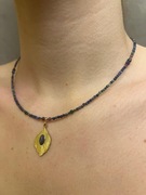 Naszyjnik Pawie Pióro Rubiny Chryzokola Szmaragd Lapis Lazuli Kyanit Spinel