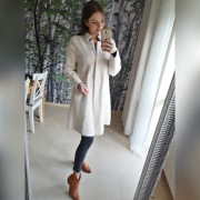 Cudny płaszczyk kremowy perły 38