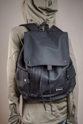 Duży plecak w stylu retro vintage czarny eko skóra