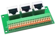 Adapter 3xRJ45, pinout ,wejścia sprężynowe