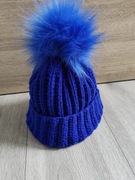 Nowa czapka zimowa granatowa ręcznie robiona 