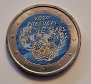 2 EURO okolicznościowe Portugalia 2020 75 lat ONZ  - 2 EURO KOLOR