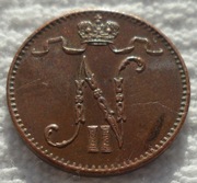 Wielkie Księstwo Finlandii Mikołaj II Romanow 1 penni 1907 KM# 13 Stan