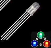 Dioda LED RGB, matowa, średnica 5mm, wspólna katoda, 10 sztuk