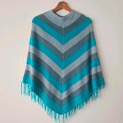 Narzuta peleryna ponczo wełniana 100% alpaka z frędzlami peru
