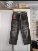 Czekoladowe sztruksowe spodnie Cong Ming Fang, 100% bawełna, nowe z metk)