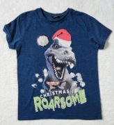 George Mikołaj r.140-146 t-shirt Dino Boże Narodzenie 