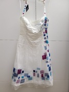 ADOLFO DOMINGUEZ SUKIENKA HAFT TIUL BAWEŁNA UROCZA marka premium 