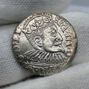 trojak Ryga Zygmunt III Waza 1597 - b. ładny nienotowany awers