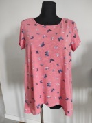 Janina koralowa bluzka damska w motyle 40 L i 42 XL