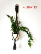 Kwietnik wiszący na doniczke ze sznurka makrama