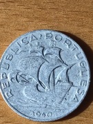 Portugalia - 5 escudo 1940 srebro