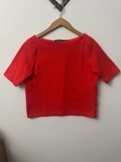 Bluzka koralowa bawełniana sweterek prążkowany Ralph Lauren rozmiar 36 S