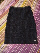 Czarna granatowa ołówkowa spódnica z suwakiem na dole Solar 36 S 