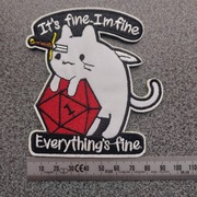 Morale Patch/Naszywka  THIS IS FINE - KOCIO....  (rewers z klejem)