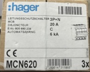 Wyłącznik nadprądowy Hager MCN 620
