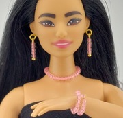 Zestaw biżuterii dla lalek Barbie koraliki fluoroscencyjne