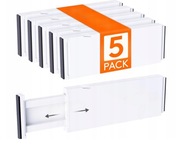 PRZEGRÓDKI SEPARATORY ORGANIZERY DO SZUFLADY biały 5 szt LIFEWIT 39- 57 cm