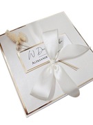 Kartka w pudełku ślub ślubna wesele boho beż beżowa suszone kwiaty