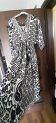 Sukienka boho długa maxi zwiewna czarno-biała S-L