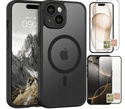 Etui Do iPhone 13/14 Magsafe, Czarne, Wzmacniane + 2x Szkło hartowane NOWE