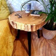 Stolik kawowy plaster drewna. Dębowy. Loft. 44 cm.