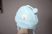 ciepła polarkowa mięciutka czapka dla dziecka 50 cm