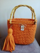 TOREBKA HANDMADE SZYDEŁKOWA OKRĄGŁA POMARANCZOWA