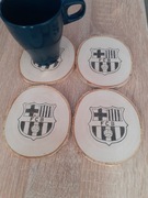 Fc Barcelona. Podkładka pod kubek. Naturalne drzewo 