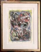 Olejny obraz - abstrakcja - galeria Dania - lata 70