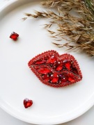 Broszka Przypinka Usta