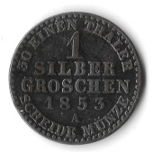 PRUSY 1 srebrny grosz 1853 Wilhelm IV-Srebro- st.3