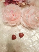 Kolczyki handmade ze stali nierdzewnej z naturalnych kamieni agat czerwony 