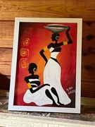 Afrykański obraz z Ghany sygnatura 3EL