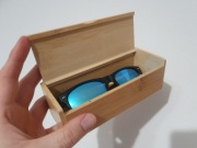 Okulary przeciwsłoneczne drewniane UV400 unisex szerokie pudełko 